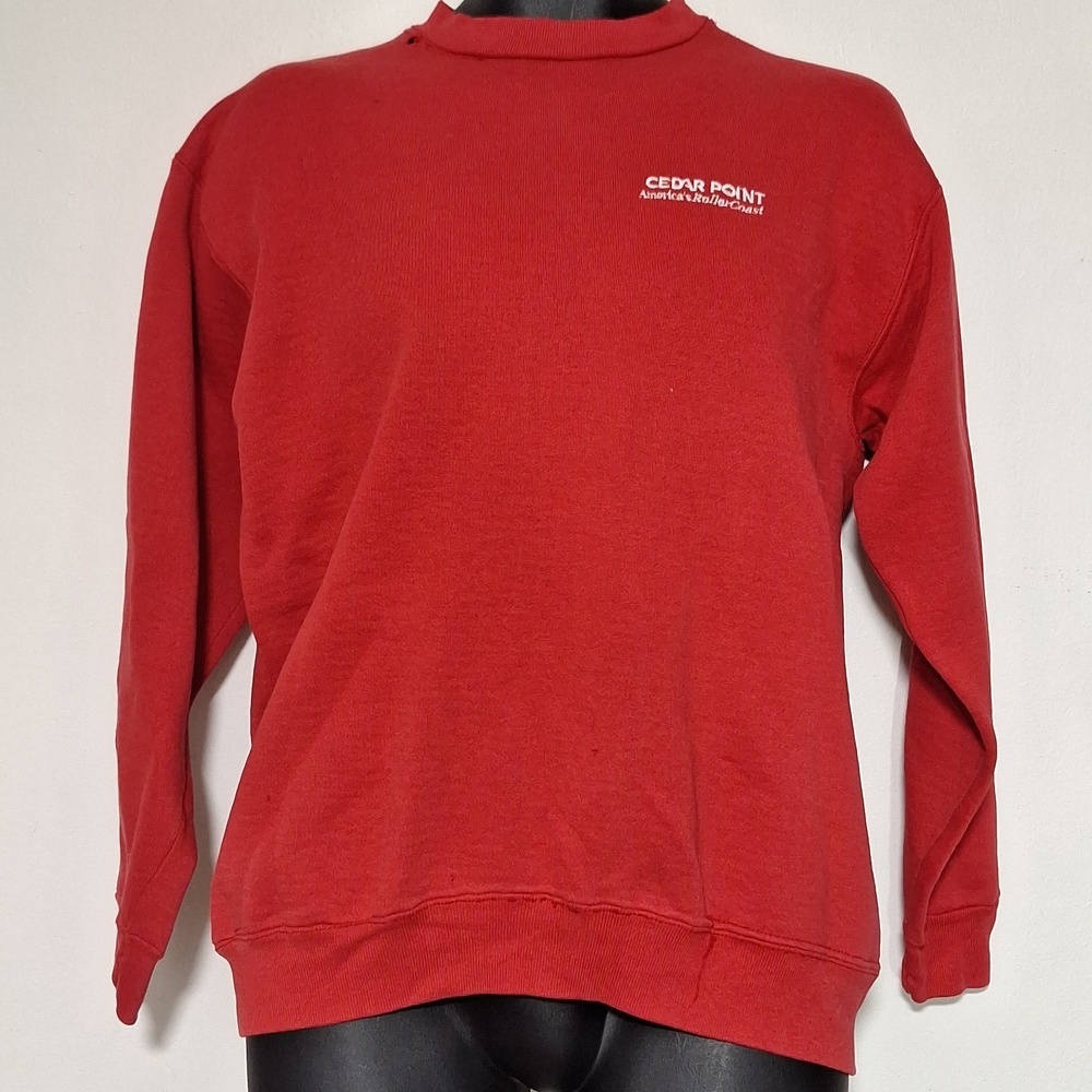 Vintage Cedar Point Sweatshirt Red Americias Rollar Coaster 90s